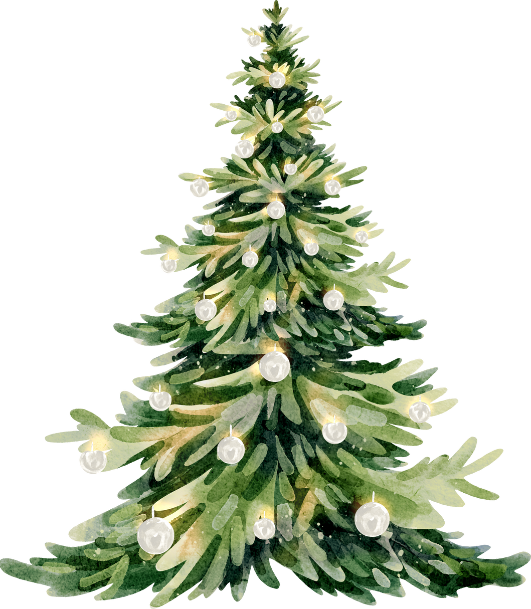 Christmas tree watercolor